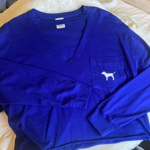 Navy Cropped PINK Long Sleeve